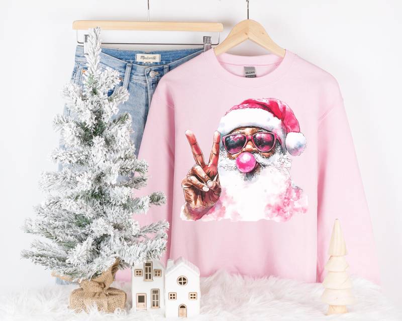 Pink Christmas Sweatshirt, Sweater, Shirt, Xmas, Gift, Christmas, Gifts von RelleFromTheBlog