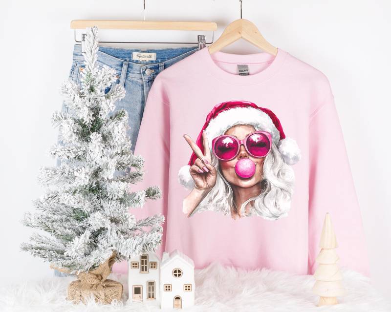 Pink Christmas Sweatshirt, Sweater, Shirt, Xmas, Gift, Christmas, Gifts von RelleFromTheBlog