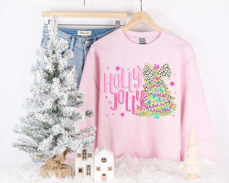 Pink Christmas Sweatshirt, Sweater, Shirt, Xmas, Gift, Christmas, Gifts von RelleFromTheBlog