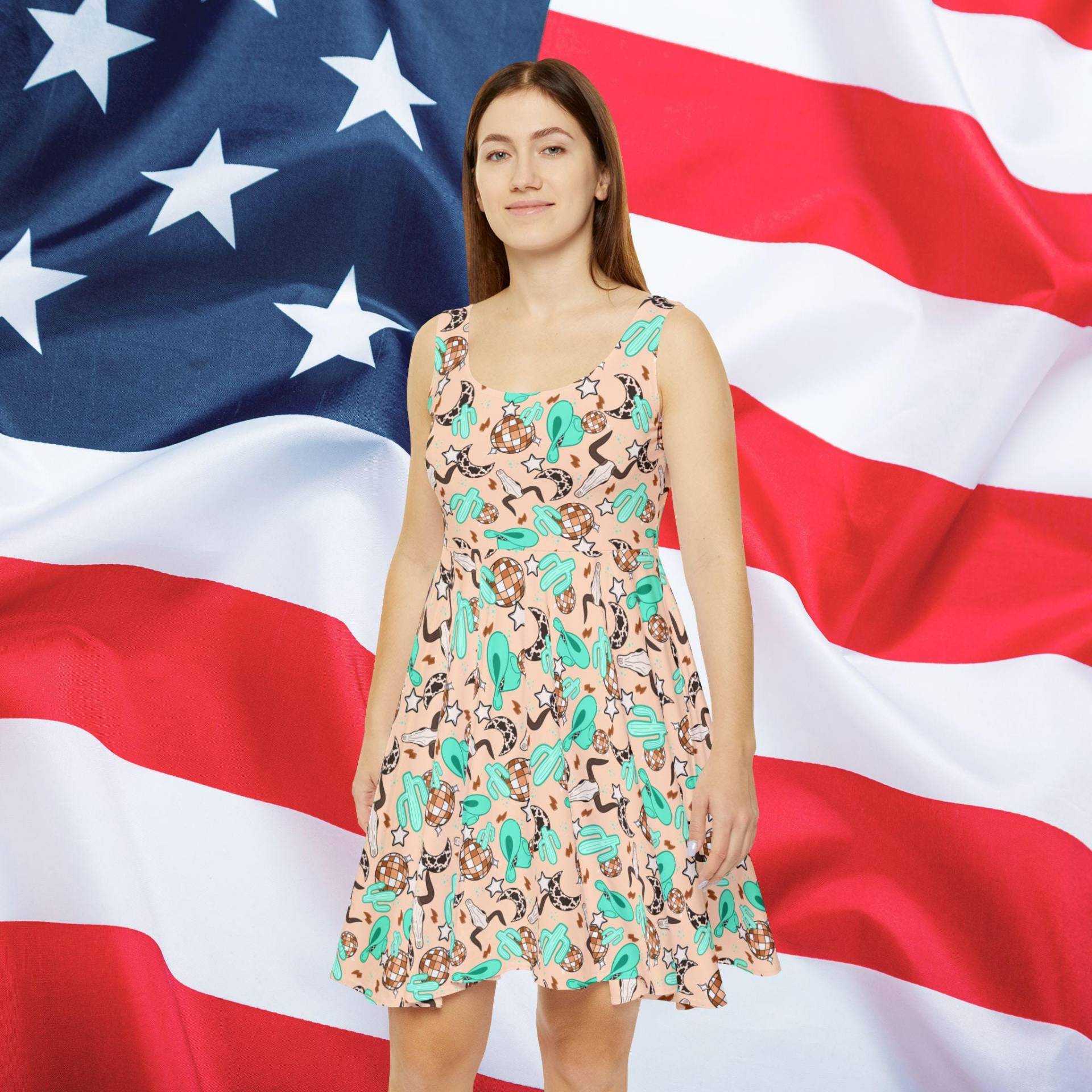 Rodeo Rave Skater Dress, Usa Flag Patriotic 4Th Of July Labor Day, Summer Formal Dress von RelleFromTheBlog