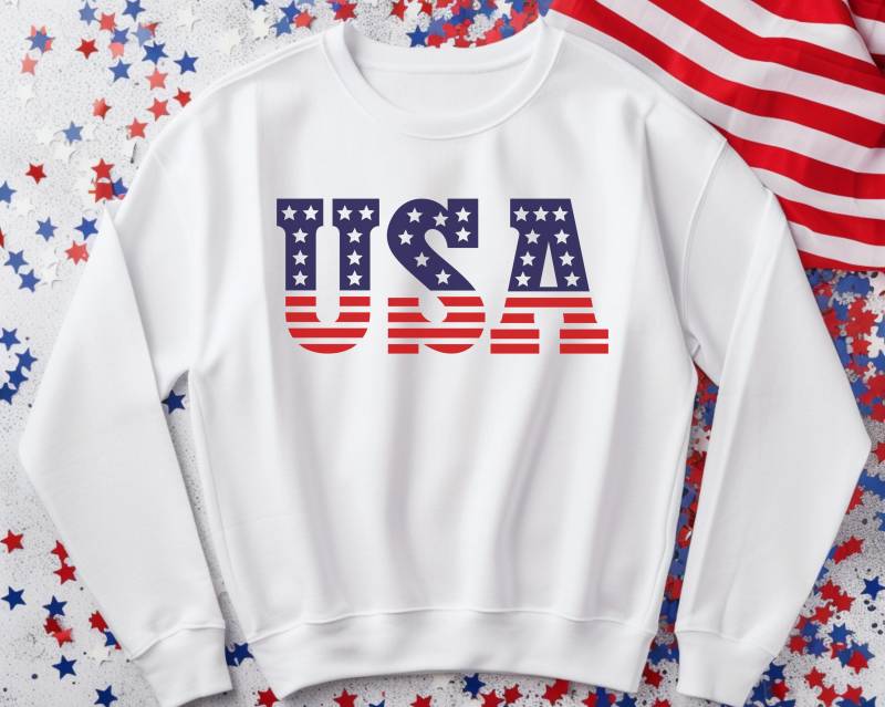 Stars & Stripes Sweatshirt Unisex, Usa Sweatshirt, Patriotic America Flag Hoodie, Retro von RelleFromTheBlog
