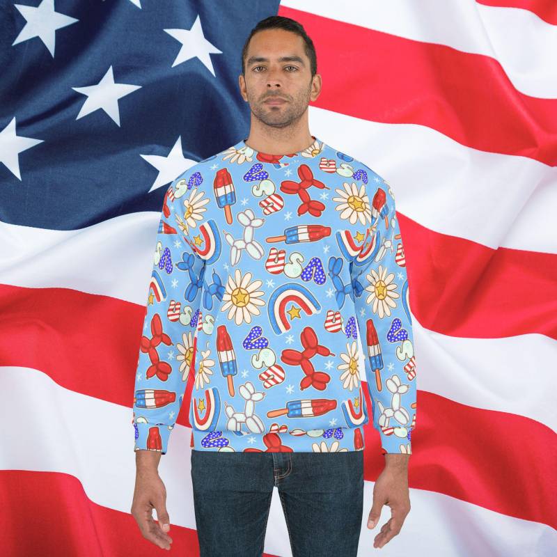 Sunny Celebrations Spirit Sweatshirt, Usa Shirt, Flag Patriotic Mens 4Th Of July von RelleFromTheBlog