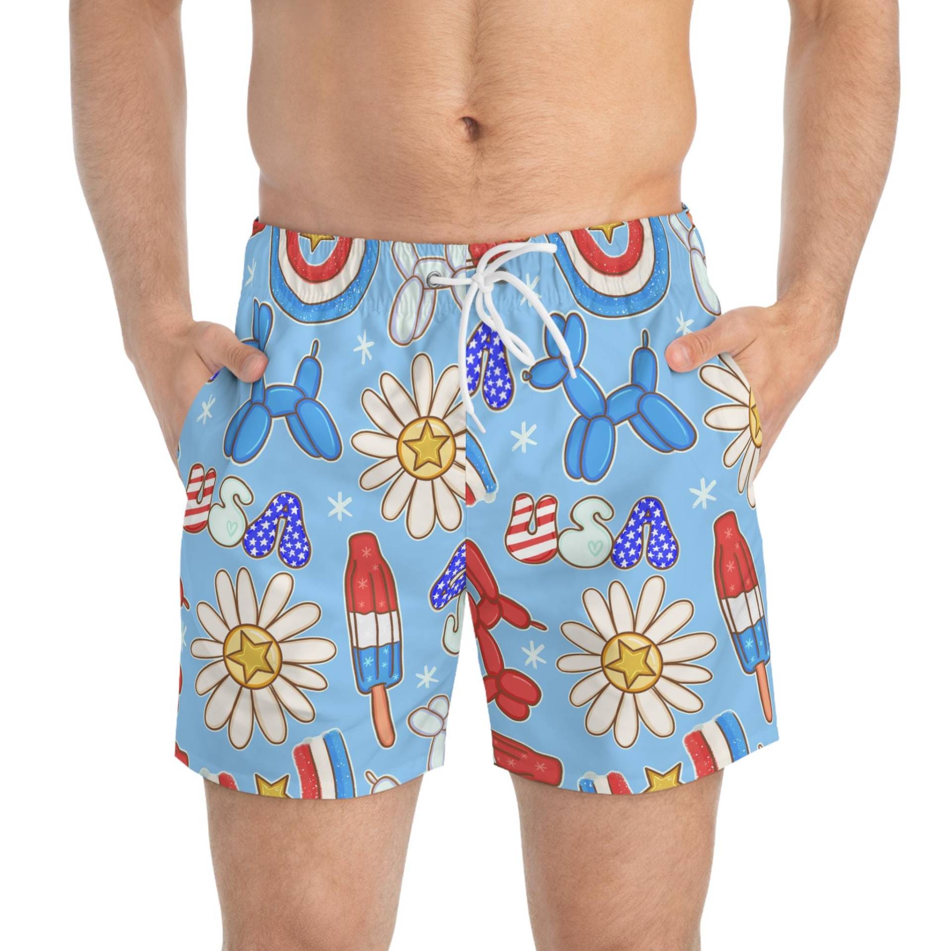 Sunny Celebrations Swim Trunks, Usa Stars Stripes 4Th July Patriotic American Flag von RelleFromTheBlog