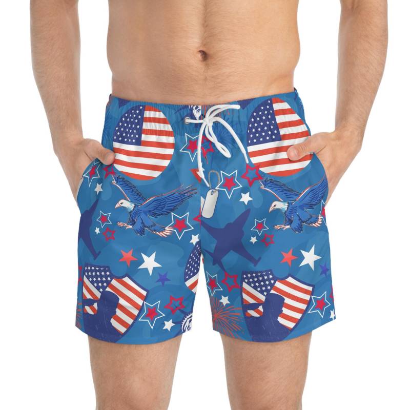 Swim Trunks, Shorts, Wear, Usa Map, Patriotic, Patriotic Fabrics, 4Th July, American Flag von RelleFromTheBlog