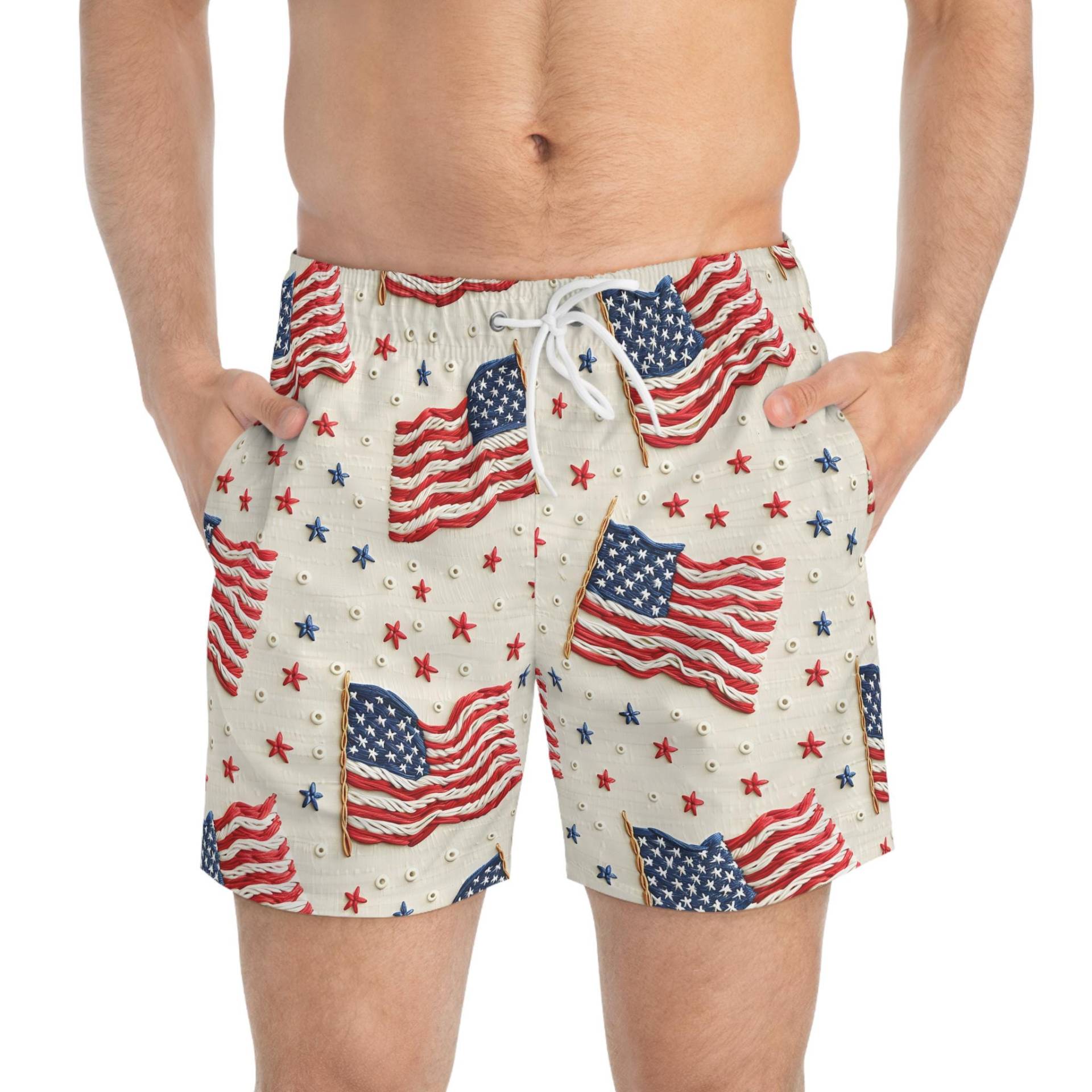 Swim Trunks, Shorts, Wear, Usa Map, Patriotic, Patriotic Fabrics, 4Th July, American Flag von RelleFromTheBlog