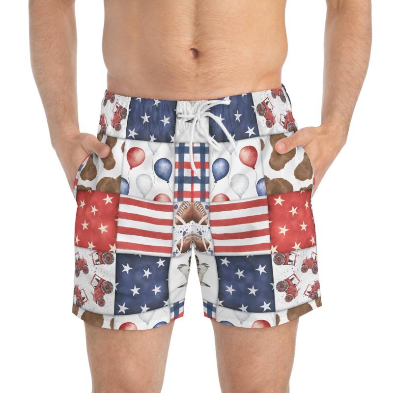 Swim Trunks, Shorts, Wear, Usa Map, Patriotic, Patriotic Fabrics, 4Th July, American Flag von RelleFromTheBlog