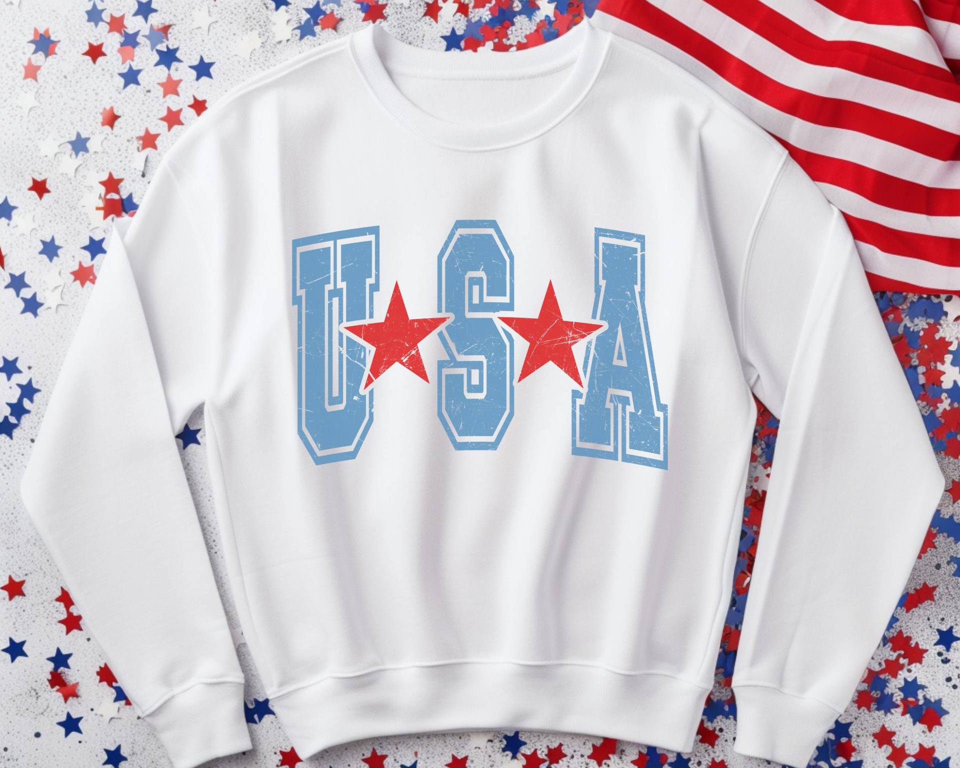 Usa Signature Sweatshirt Unisex, Sweatshirt, Shirt, Trendy Patriotic America Retro von RelleFromTheBlog