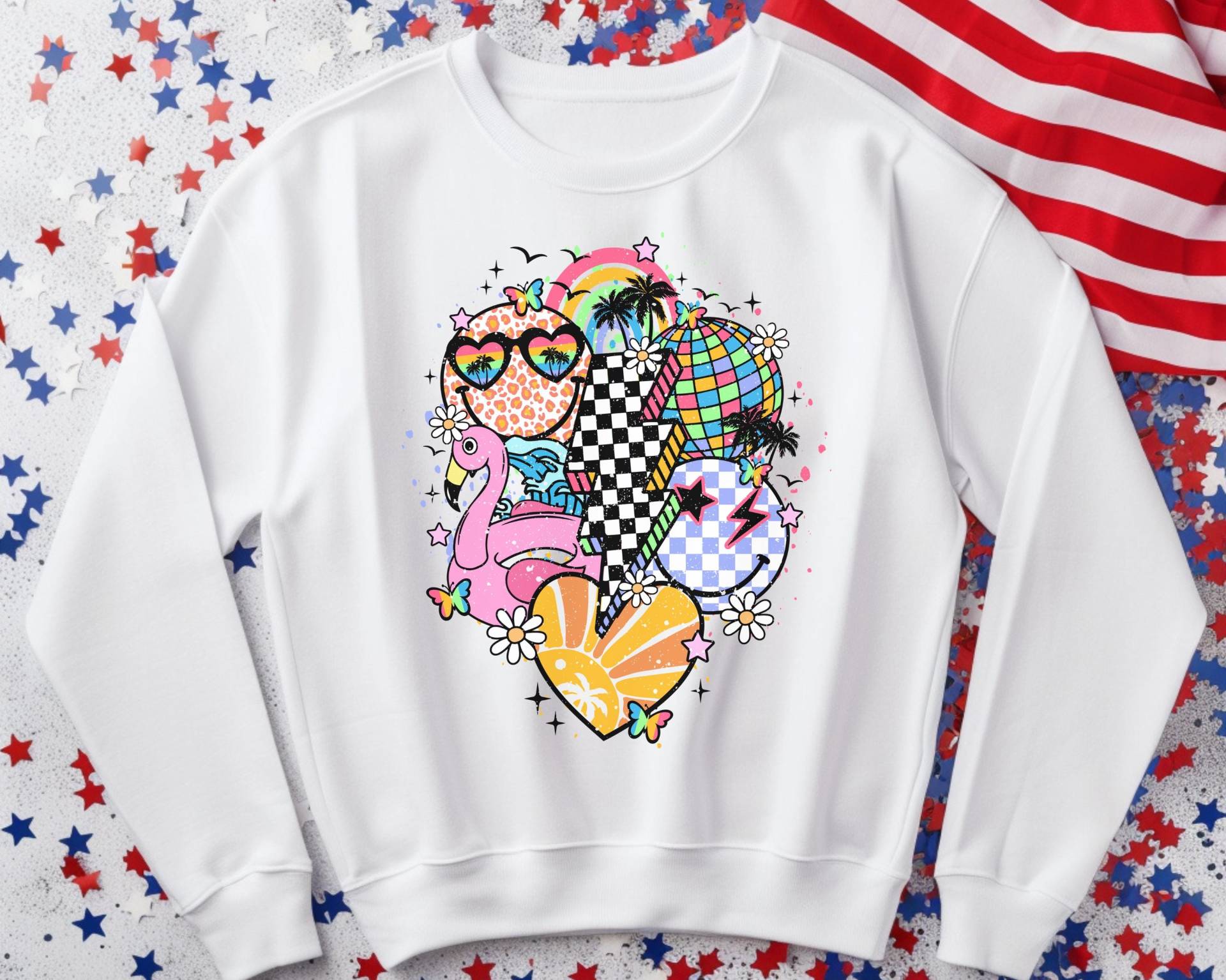 Usa Sweatshirt, Shirt, Trendy Patriotic America Retro Sweatshirt von RelleFromTheBlog