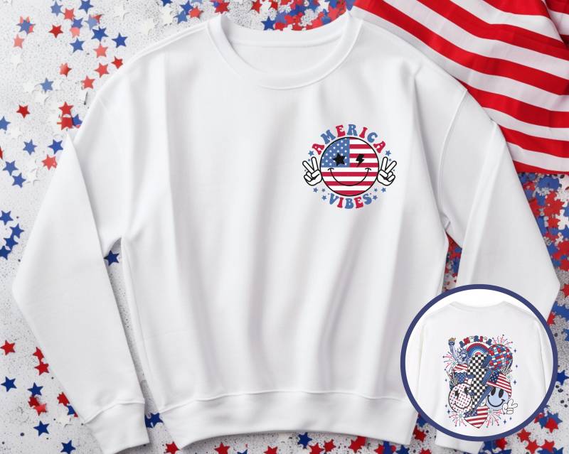 Usa Sweatshirt, Shirt, Trendy Patriotic America Retro Sweatshirt von RelleFromTheBlog
