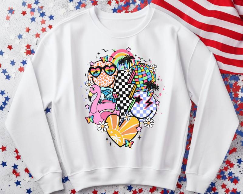 Usa Sweatshirt, Shirt, Trendy Patriotic America Retro Sweatshirt von RelleFromTheBlog