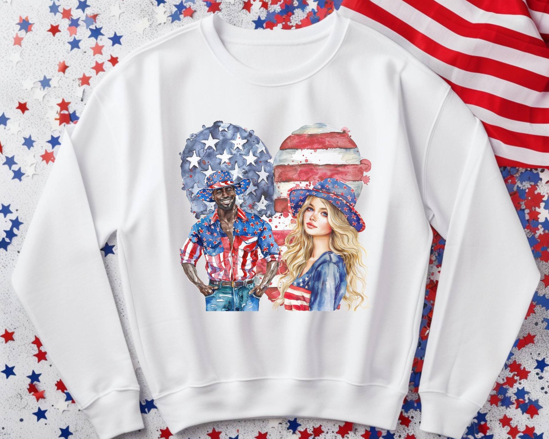 Usa Sweatshirt, Shirt, Trendy Patriotic America Retro Sweatshirt von RelleFromTheBlog