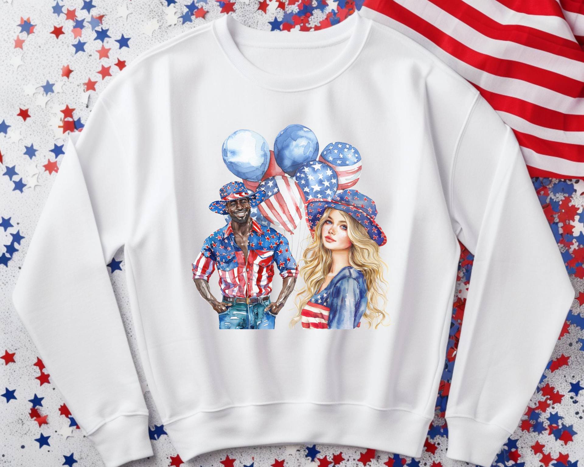 Usa Sweatshirt, Shirt, Trendy Patriotic America Retro Sweatshirt von RelleFromTheBlog