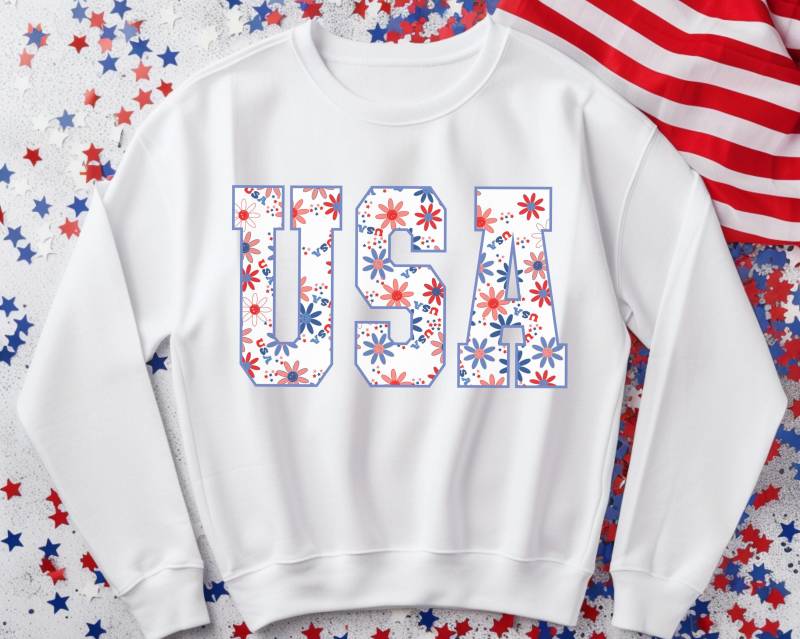 Usa Vibes Sweatshirt Unisex, Sweatshirt, Shirt, Trendy Patriotic America Retro von RelleFromTheBlog