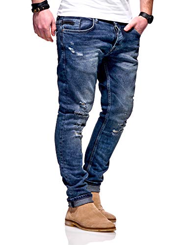 MT Styles Herren Jeans Slim Fit Hose JN-3752 [Blau, W31/L32] von Rello & Reese