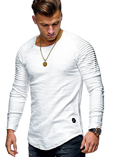 MT Styles Herren Oversize Sweatshirt Biker Pullover Hoodie MT-7311 [Weiß, XL] von Rello & Reese