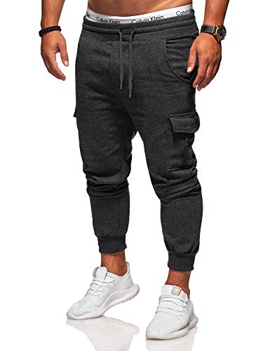 Rello & Reese Cargo Trainingshose Sporthose Cargo Freizeithose Jogger Chino T-31 [Dunkelgrau, L] von Rello & Reese