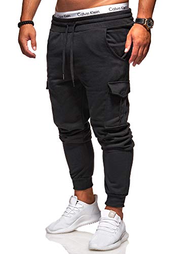 Rello & Reese Cargo Trainingshose Sporthose Cargo Freizeithose Jogger Chino T-31 [Schwarz, L] von Rello & Reese