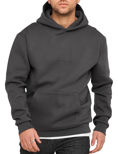 Rello & Reese Herren Basic Oversize Hoodie Kapuzenpullover Sweatshirt Pullover Anthra-XXL von Rello & Reese