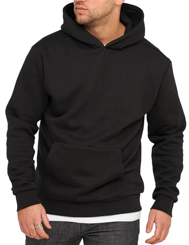 Rello & Reese Herren Basic Oversize Hoodie Kapuzenpullover Sweatshirt Pullover Black-XS von Rello & Reese