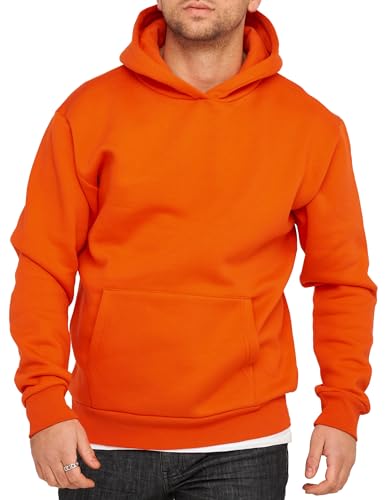 Rello & Reese Herren Basic Oversize Hoodie Kapuzenpullover Sweatshirt Pullover Orange-S von Rello & Reese