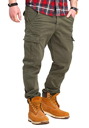 Rello & Reese Herren Cargohose Chino Jeans-Hose JN-3844 [Khaki, W32/L32] von Rello & Reese