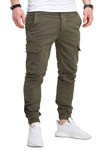 Rello & Reese Herren Cargohose Chino Jogger Jeans-Hose JN-3822 [Khaki, W30] von Rello & Reese