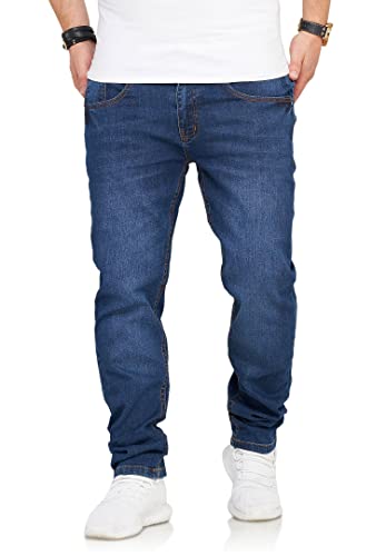 Rello & Reese Herren Jeans Hose Denim Slim Fit 22225 [Dunkelblau, W32/L34] von Rello & Reese