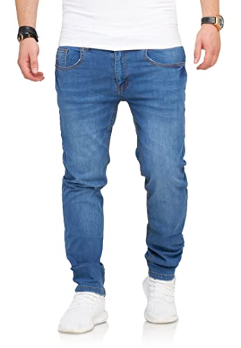 Rello & Reese Herren Jeans Hose Denim Slim Fit 22225 [Hellblau, W32/L30] von Rello & Reese