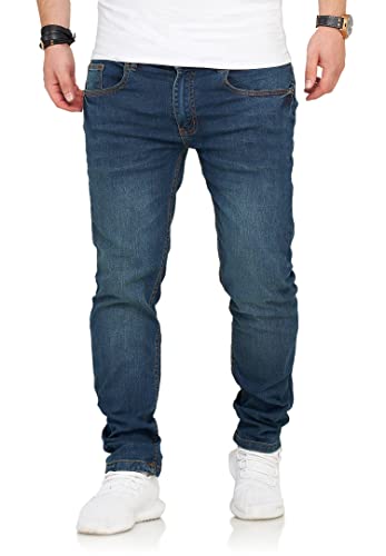 Rello & Reese Herren Jeans Hose Denim Slim Fit 22225 [Tinted Blue, W36/L32] von Rello & Reese