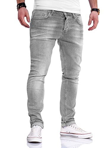 Rello & Reese Herren Jeans Hose Denim Slim Fit JN-105 [Grau, W31/L32] von Rello & Reese