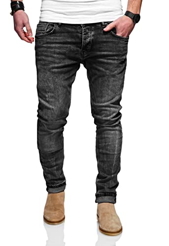 Rello & Reese Herren Jeans Hose Denim Slim Fit JN-105 [Schwarz, W31/L32] von Rello & Reese