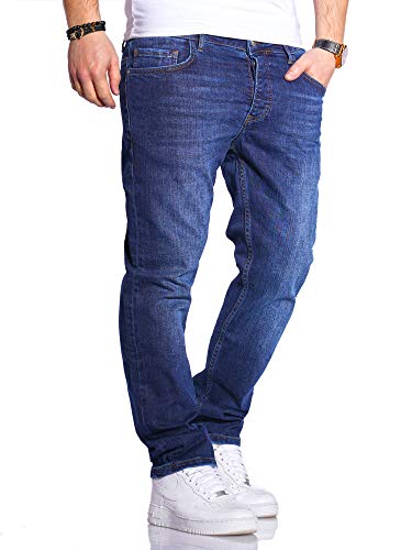Rello & Reese Herren Jeans Straight Fit Denim Hose Regular Stetch JN-221 [Blau-6, W32/L34] von Rello & Reese