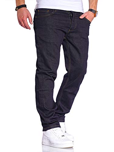 Rello & Reese Herren Jeans Straight Fit Denim Hose Regular Stetch JN-221 [Dunkelblau2, W33/L30] von Rello & Reese