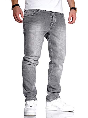 Rello & Reese Herren Jeans Straight Fit Denim Hose Regular Stetch JN-221 [Grau, W30/L32] von Rello & Reese