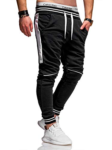 Rello & Reese Herren Jogginghose Trainingshose Hose Sporthose JG-3117 (M, Schwarz) von Rello & Reese