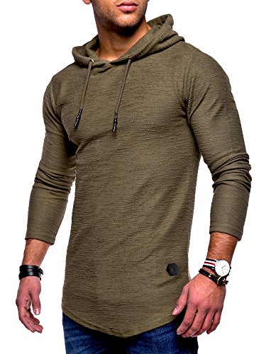 Rello & Reese Herren Oversize Hoodie Pullover Kapuzenpullover MT-7420 [Khaki, von Rello & Reese