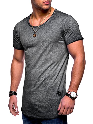 Rello & Reese Herren Oversize T-Shirt Crew Rundhals MT-7103 (Dunkelgrau, S) von Rello & Reese