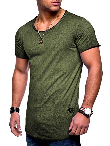 Rello & Reese Herren Oversize T-Shirt Crew Rundhals MT-7103 (Khaki Wash, M) von Rello & Reese