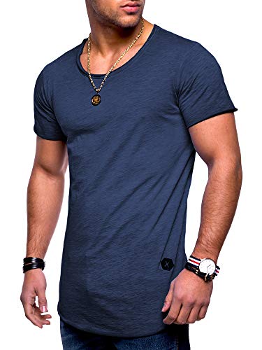 Rello & Reese Herren Oversize T-Shirt Crew Rundhals MT-7103 (Navy wash, 3XL) von Rello & Reese