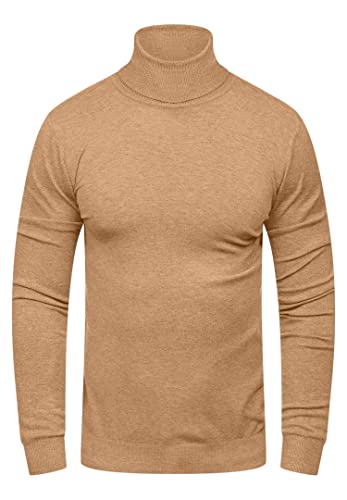 Rello & Reese Herren Rollkragenpullover Strick-Pullover Rolli Sweatshirt Feinstrick 22289 [Beige, M] von Rello & Reese