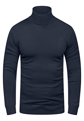 Rello & Reese Herren Rollkragenpullover Strick-Pullover Rolli Sweatshirt Feinstrick 22289 [Navy, S] von Rello & Reese