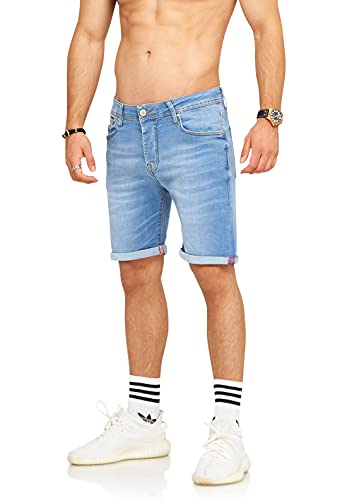 Rello & Reese Herren Shorts Jeansshorts Jeans Kurze Hose JN-1920 [W29, Hellblau] von Rello & Reese