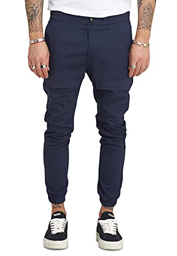 Rello & Reese Herren Stoffhose Cargohose Chino Stretchhose Slim Fit P-3002 [Navy, von Rello & Reese