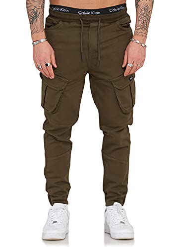 Rello & Reese Herren Stoffhose Cargohose Jeans Chinohose Stretchhose Slim Fit GF-79003-1 [Khaki, S] von Rello & Reese