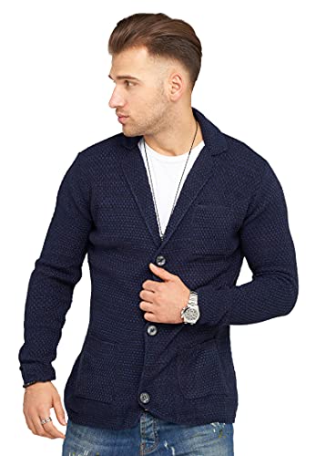 Rello & Reese Herren Strick-Jacke Cardigan Sweatjacke Übergangsjacke Strickweste CR-8777 [Navy, XL] von Rello & Reese