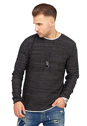 Rello & Reese Herren Strick-Pullover Sweatshirt Pulli Longsleeve Feinstrick CR-8770 [Schwarz, XXL] von Rello & Reese