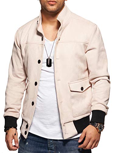 Rello & Reese Herren Suede Kunstlederjacke Jacke K-1001 [Beige, M] von Rello & Reese