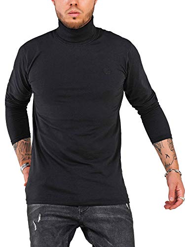 Rello & Reese Rollkragenpullover Longsleeve T-Shirt Rollkragen Pullover Rollkragenshirt Unterziehrolli MT-7330 [Schwarz, M] von Rello & Reese