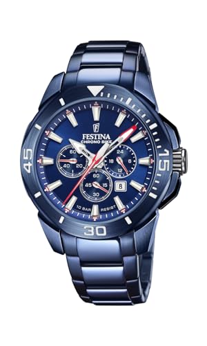 Festina Herren Analog Quarz Uhr mit Edelstahl Armband F20643/1 von Festina