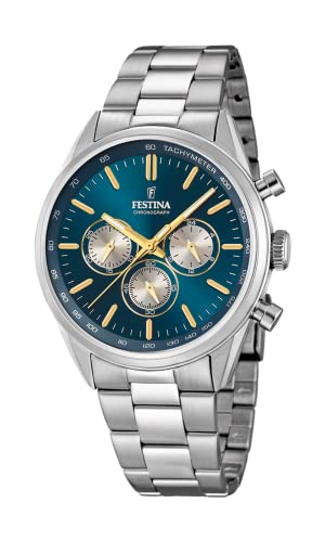 Festina Herren Analog Quarz Uhr mit Edelstahl Armband F16820/C von Festina